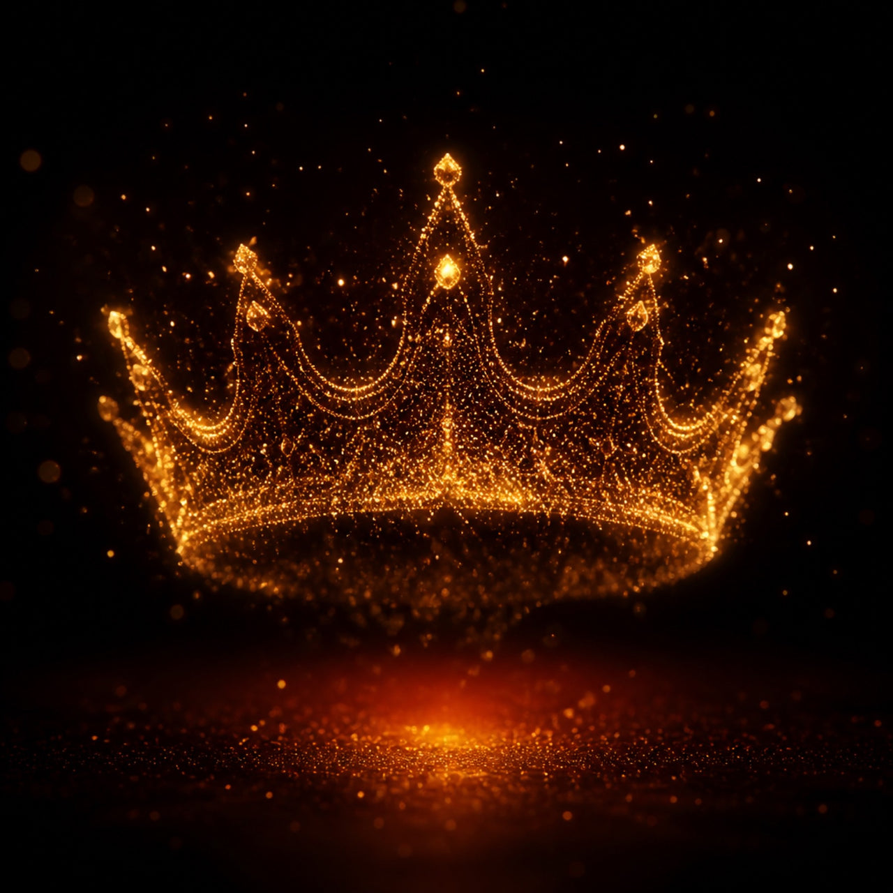 A crown formed of golden light, the Solomon's Crown brand mark