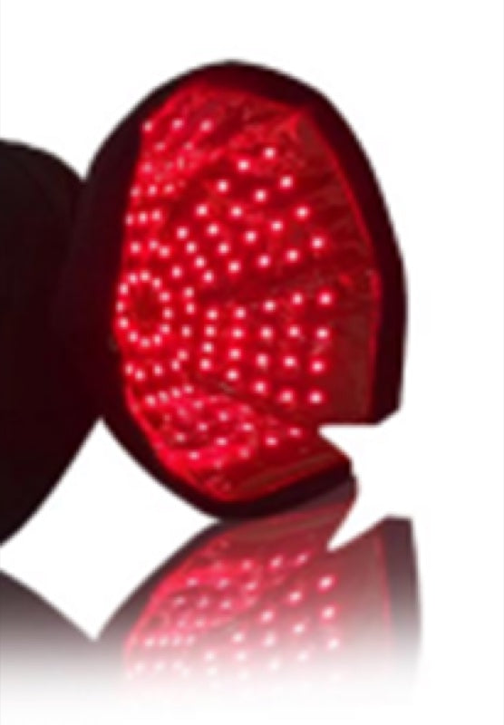 The 150-LED array of the Solomon's Crown glowing red