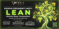 Exodus Frequency Mist+ Lean product packaging with tree design and text.